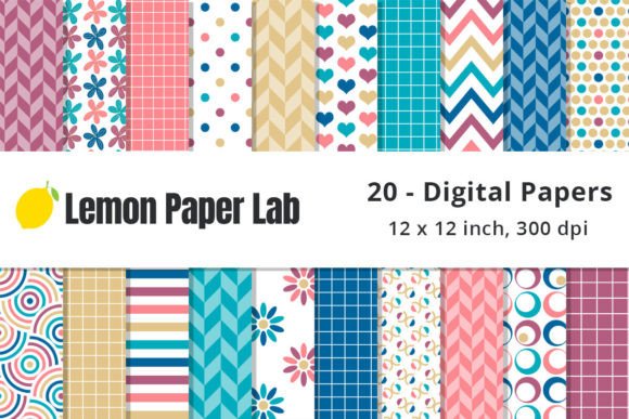 Download Sunset Geometric Digital Paper - Premium Resources