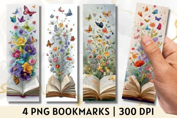 Download Butterfly Open Book Floral Bookmark - Bookmark Collection