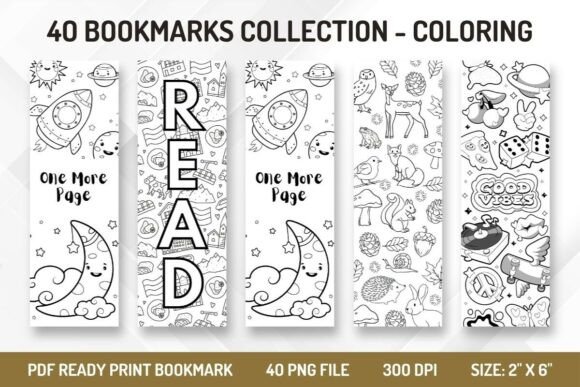 Download 40 Printable Bookmark Graphic - Coloring - Bookmark Collection